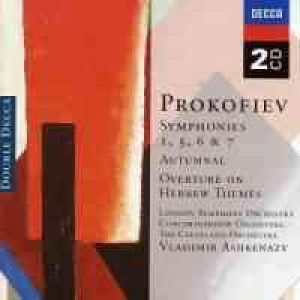 普羅高菲夫：第1、5、6、7號交響曲、希伯萊主題序曲、秋天的 (2CDs)<br>阿胥肯納吉指揮倫敦交響樂團、音樂會堂管弦樂團、克利夫蘭管弦樂團<br>Prokofiev: Symphonies 1, 5, 6 & 7 etc.產品圖